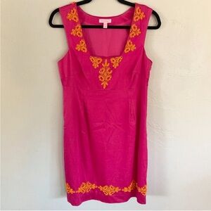 Lilly Pulitzer Vibrant Pink Dress with Orange Accents